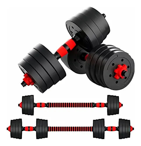 Set Mancuernas Y Barra Armable 20kg Pesa