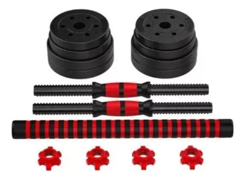 Set Mancuernas Y Barra Armable 20kg Pesa